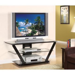 Matte Black Tempered Glass 42 inch TV Stand