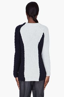 3.1 Phillip Lim Ivory Combo Cable Knit Sweater for women