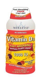 Wellesse Vitamin D3 Liquid 1000 IU, Natural Berry Flavor