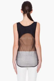 CARVEN Black Netted Tank Top for women