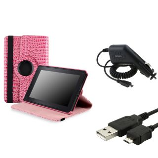 BasAcc Pink Case/ Car Charger/ Cable for  Kindle Fire Today: $10