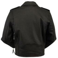 FMC Mens Black Classic Leather Motorcycle Jacket with Zip Out Liner