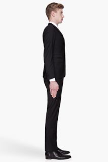 Neil Barrett Black 2 button Peak Rever Skinny Suit for men