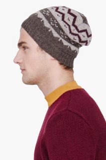 A.P.C. Olive Knit Merino Wool Beanie for men