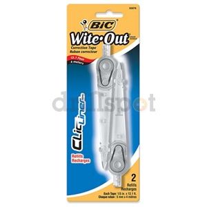 Bic RWORTP21WE Wite Out Brand Clic Liner Corr. Tape Refill
