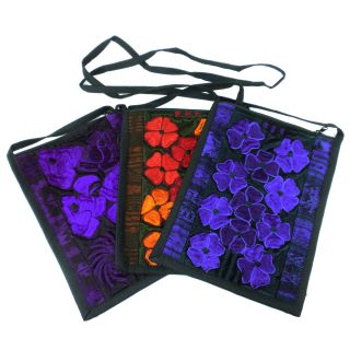 Handmade Dyed Floral Embroidered Passport Bag (Guatemala) Today: $27