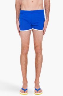 Y 3 Blue Retro Swim Shorts for men