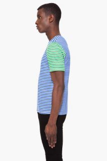 Opening Ceremony Striped Patchwork T shirt for men