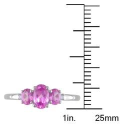 Miadora 10k Gold 1 1/4ct TGW Created Pink Sapphire and Diamond Accent