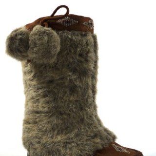 Sku By Soda Moccasin Mukluk Flat Boots with Decorative Beading and