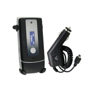 Eforcity LCD out Swivel Holster/ Mini USB Car Charger for Motorola