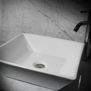 16 Inch Square White Vitreous China Vessel Vanity Sink Today: $112.99