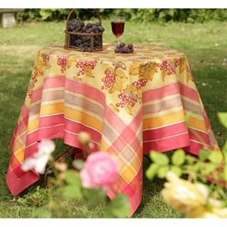 Vineyard Yellow/ Red 71 x 128 inch Tablecloth