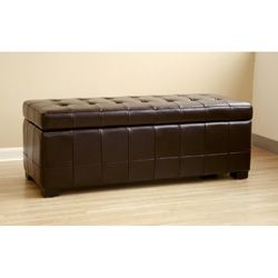 Routhledge Tufted Bi cast Leather Storage Bench