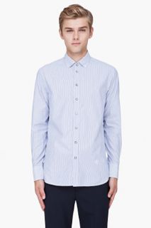 Rag & Bone Blue Pinstriped Oxford Shirt for men