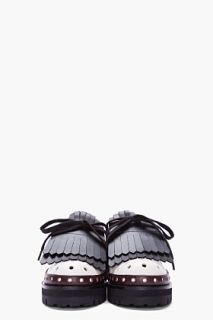 Marni Three tone Punched leather Fringed Oxford for women