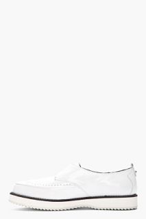 McQ Alexander McQueen White Monk Strap Brogued Creepers for women
