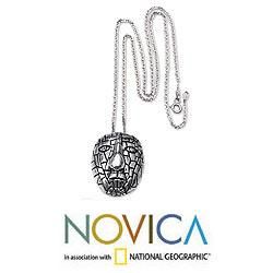 Sterling Silver Shield Jaguar Necklace (Guatemala)