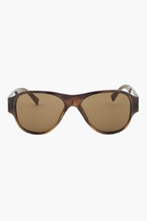 Dries Van Noten Treacle Grey Marbled Round Sunglasses for men