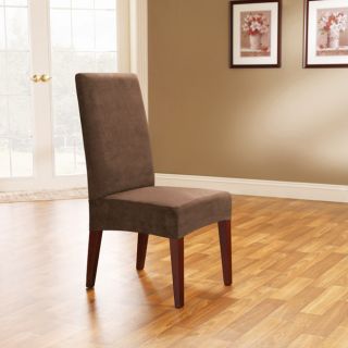 Smooth Suede Shorty Dining Room Chair Covers (Set of 2)