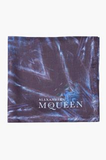Alexander McQueen Midnight Blue Raven Scarf for men