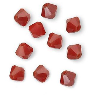 Beadaholique Austrian Crystal 4 mm Bicone Dark Red Coral Beads (Case