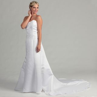 Eden Bridals Womens Matte Satin Strapless Bridal Dress