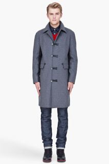 Marni Grey Wool Duffle Coat for men
