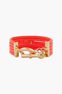 Marc By Marc Jacobs Vivid Coral Multi band Leather Bracelet for women