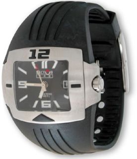 Sector Exp 140 Ladies Black Rubber Strap Watch