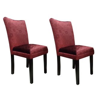 Classic Parson Red Damask Fabric Dining Chairs (Set of 2) Today $179