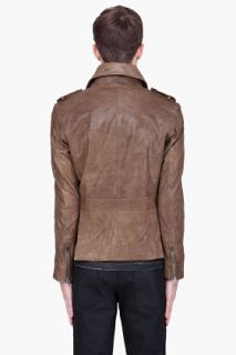 Diesel Brown Lahar Leather Jacket for men