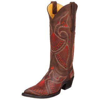 Womens L214 11 Pavito Cowboy Boot,Chocolate/Red,6.5 M US Shoes