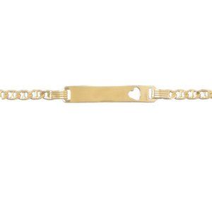 Childs ID Bracelet Teens Small Women 22K Gold Plated