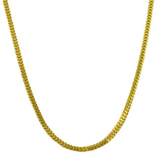 Fremada 14k Yellow Gold 18 inch Hollow Square Snake Necklace (1.5 mm