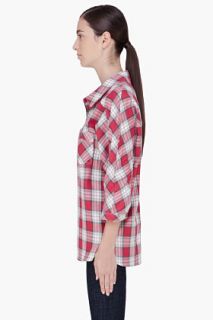 Haute Hippie Red Check Blouse for women
