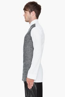 Denis Gagnon White Wool Front Shirt for men