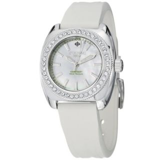 Zodiac Womens Racer Stainless Steel and Rubber Crystals Watch