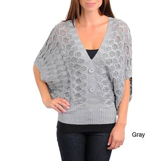 Stanzino Womens Knit Poncho Sweater Top with Button Detail