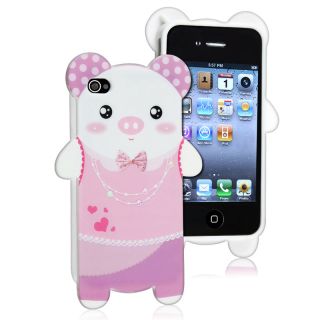 Pig Shape Cutting TPU Rubber Skin Case for Apple iPhone 4/ 4S