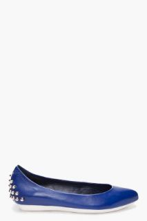 McQ Alexander McQueen Blue Studded Pointy Flats for women