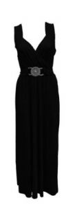 Sophisticated Maxi Dress With Brooch In Wrap Over Bust