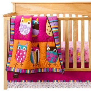 Zutano Blue Owl Bright 4 Piece Crib Set Baby