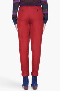 Marc By Marc Jacobs Burgundy Canvas Clive Pants for women