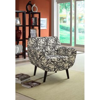 Black/ White Retro Flower Fabric Club Chair Today: $354.99