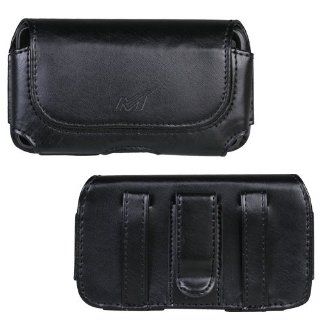 Premium Executive Black Leather Horizontal Pouch Carry