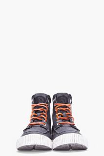 Diesel Charcoal Textile Dack Boots for men