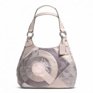 Coach F20032 Silver/Taupe Multi Inlaid Patchwork Hobo