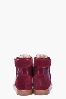 Woman By Common Projects Burgundy Leather Wedge Sneakers for women