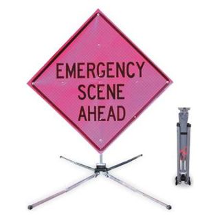 Dicke DF3003X48PNK Traffic Sign, 78 x 48In, BK/Pink, Text, 61